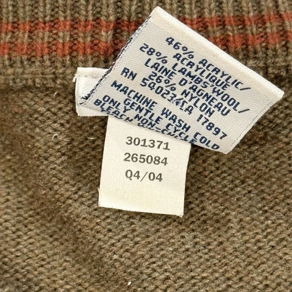 VTG Y2K Old Navy Mens Size XL Wool Blend V-neck Pullover Heavy Preppy Sweater